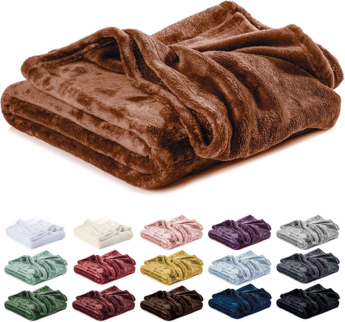 Lavea® Fleece Deken 270x240 cm – King Size, Zacht – Warme Knuffeldeken van Pluizige Microvezel voor Bank en Bed, Ademend en Wasbaar – Lichtbruin