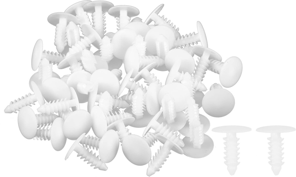 Dailygoods- Bevestigingsklemmen 5mm - Klinknagels - 50 Stuks - Duurzaam Plastic - Slijtvast - Corrosiebestendig - Eenvoudig te installeren