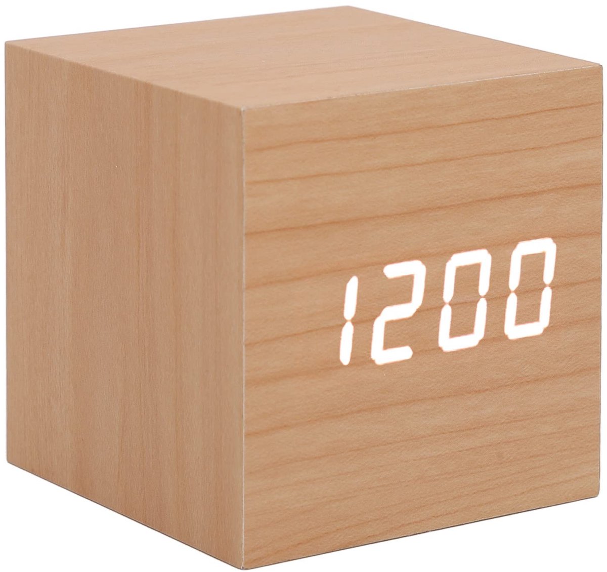 Dailygoods- Digitale Wekker Houten - Multifunctioneel - Groot Display - Verstelbare Helderheid - Draagbaar - Compact en Lichtgewicht