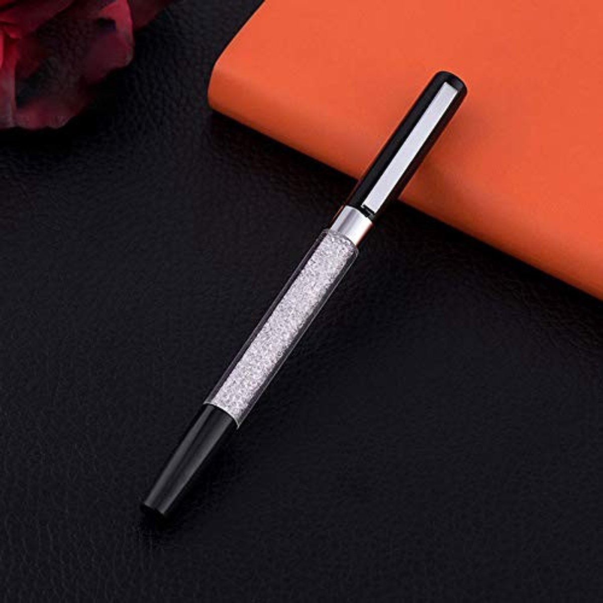Dailygoods- Balpen met strass-kristallen - Zwarte inkt - Bijvulbaar - Duurzaam - Elegant cadeau - Comfortabele grip - Schrijfpunt
