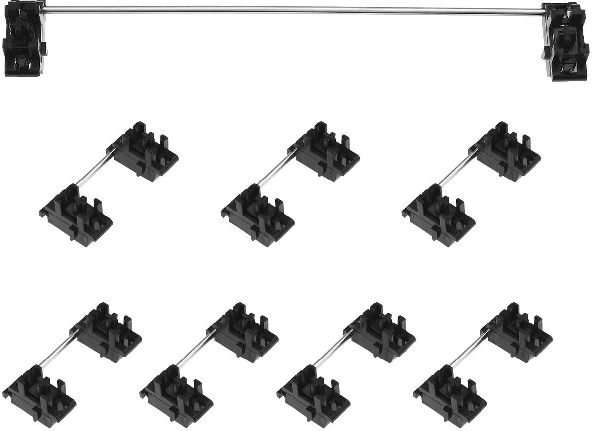 Dailygoods- Stabiliseerders 7 stuks 2U - 1 stuk 6,25U - Toetsenbord Accessoires - Plaathouder - Roestvrij Staal - Kunststof - Toetsenbordstabilisatoren