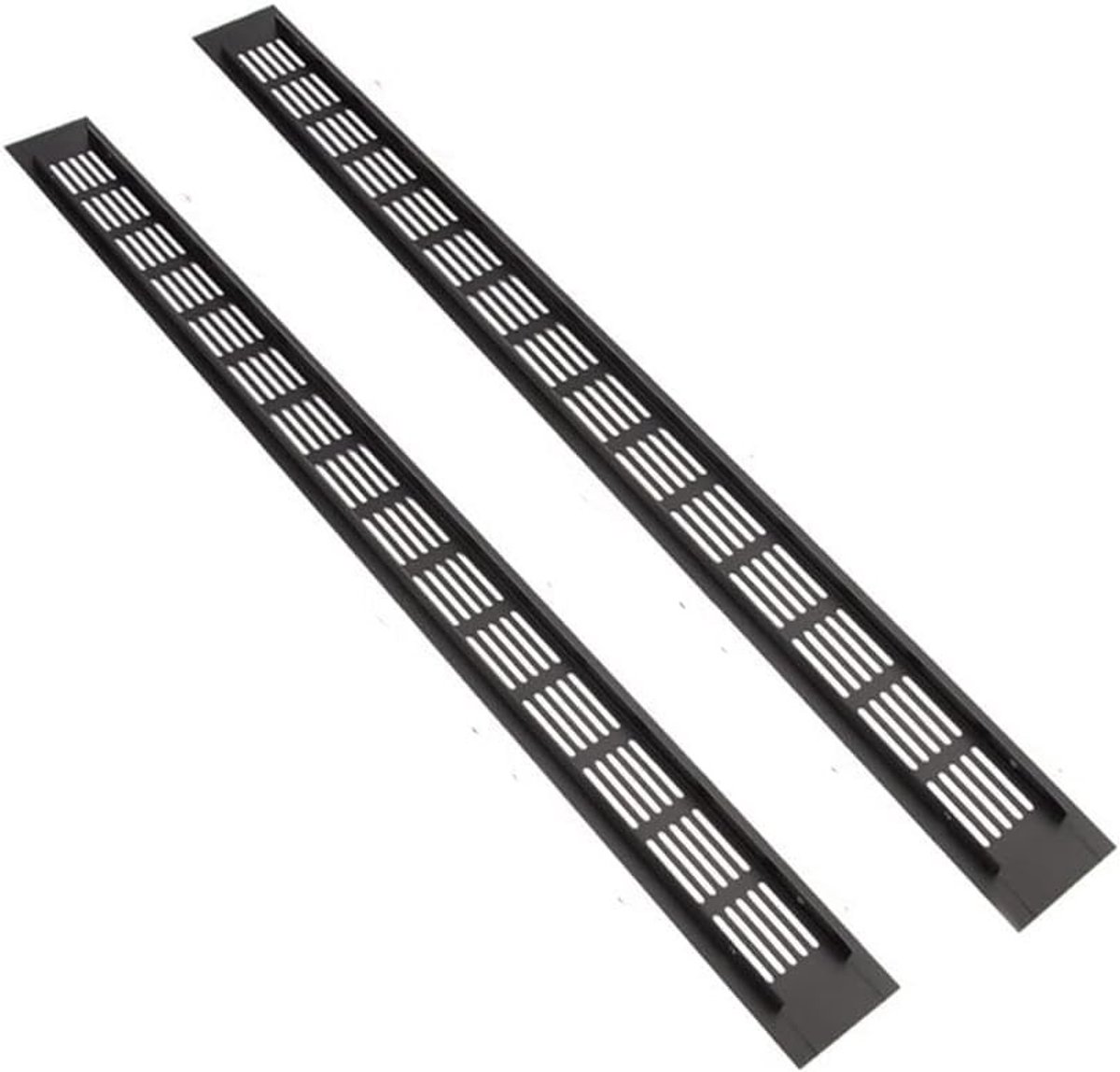 Dailygoods- Luchtventilatierooster 600mm x 50mm - Ventilatierooster Zwart - Aluminiumleger