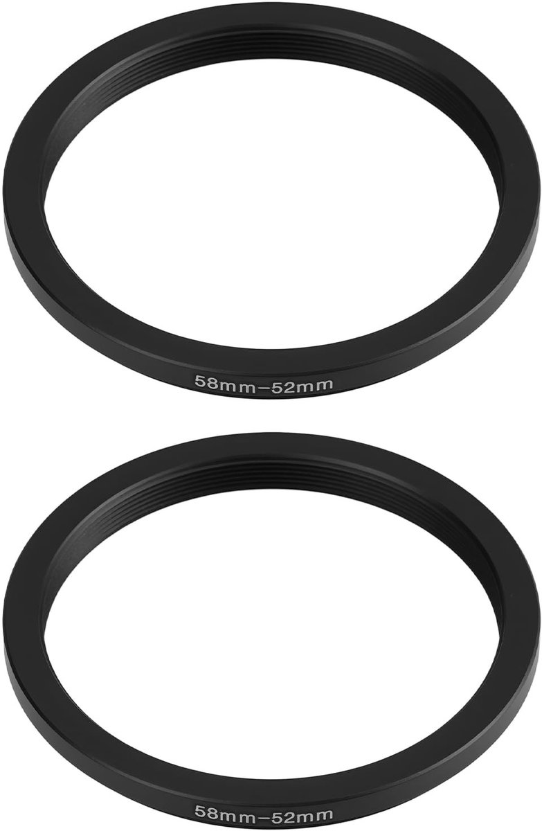 Dailygoods - Set van 2 Camera Lens Step-Down Ring Adapters 58mm naar 52mm