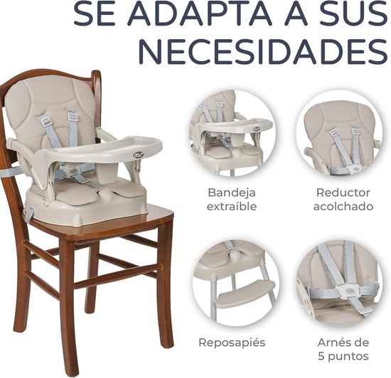 Kinderstoel Booster - 3 in 1 - Veilig Eten - Verstelbaar Ontwerp - 58 x 52 x 94 cm - Grijs — afbeelding 3