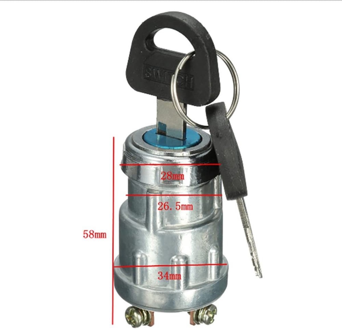LIVIA HOME - Contactslot 3Pin Lock - Motor Start Schakelaar - Geschikt voor Auto's - Compact formaat - Met 2 Sleutels - Voor Vorkheftrucks en Vrachtwa...