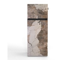 NUNKI MEDIUM-AKHA / Dubbel-Deurs Koelkast, E Klasse, 206l, Granietlook met Goudaccenten Khalo, Satin (ALL sides)