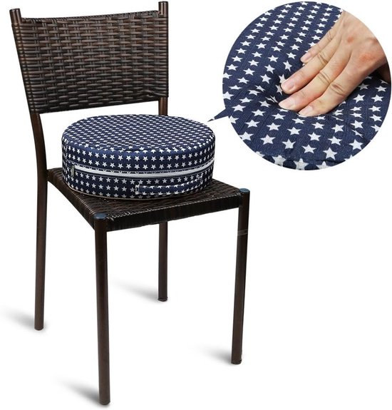 Draagbare Cartoon Kinderstoel met Verhoogde Zitting, Afneembare en Wasbare Zitting, Ideaal voor Eten, Spelen en Reizen (Navy Blauw) — afbeelding 2