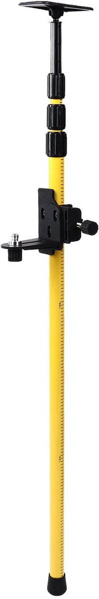 Dailygoods- Telescopische Paal - Roterende Paal met Standaard Schroefdraad - Heftafel voor Roterende/Lijnlasers - Verstelbare Diepte tot 1 1/4 Inch - Stevige Plastic Beugel - Veiligheid en Comfort - Meetpaal