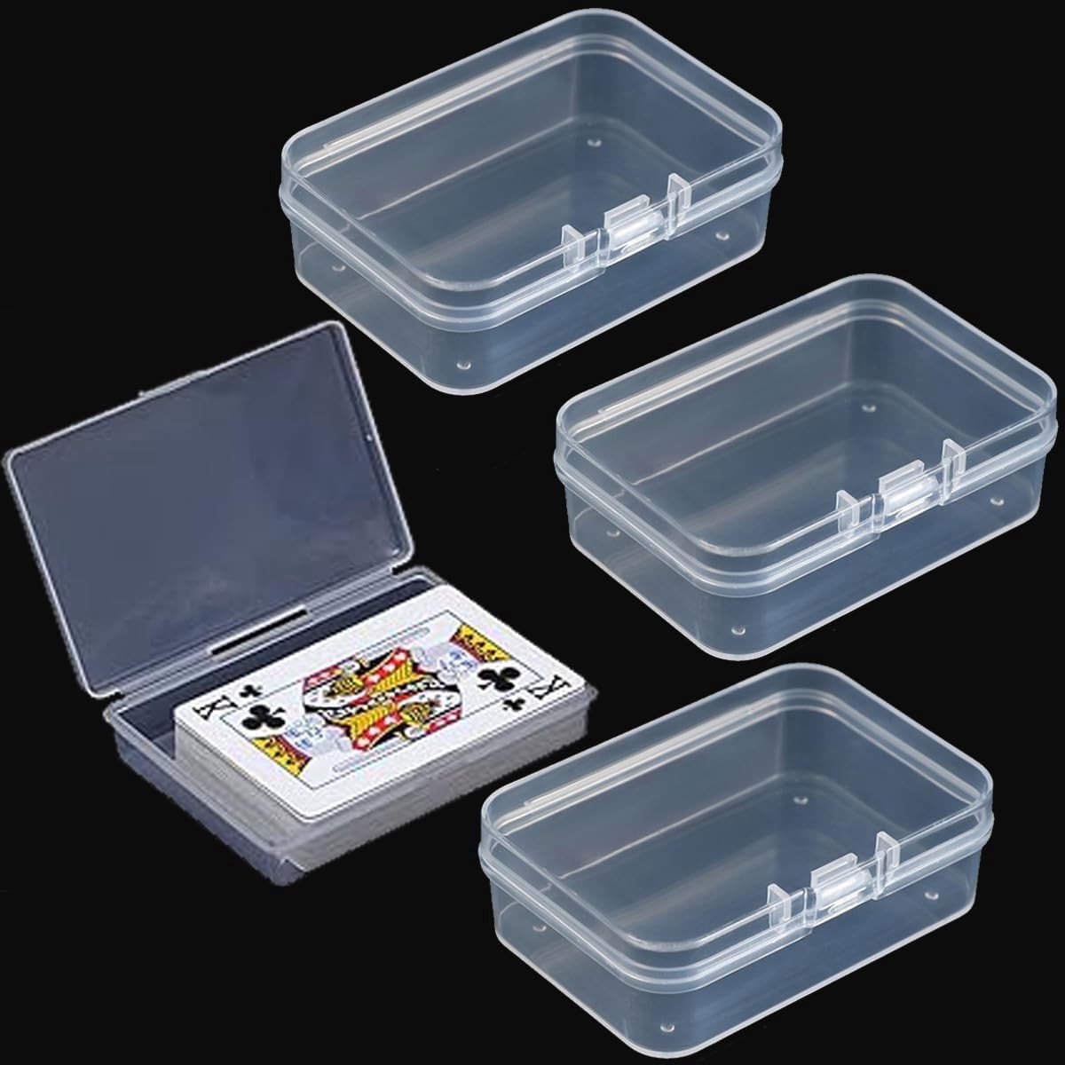 Transparante Speelkaartsleeves, Sluitbare Opbergdoos voor Poker- en Handelskaarten, Plastic Organizer voor Spel- en Visitekaarten