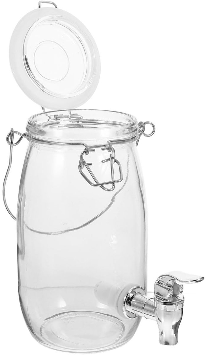 Allecto Plus - Drankdispenser 1 liter glas met tapkraan voor koude dranken - transparant - bar party thuis