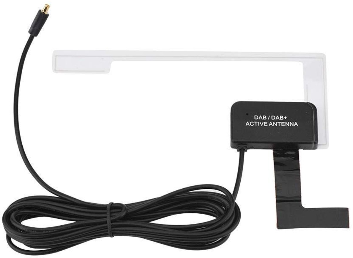 Dailygoods- Autoradio-antenne DAB digitale radioantenne - Voorruitbevestiging - MCX-connector - Sterke signaalontvangst - Plug and play - Werkt bij -20°C tot +60°C