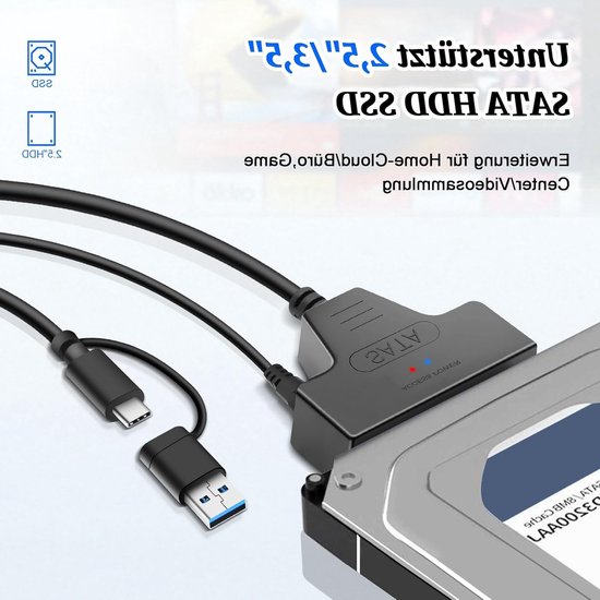 USB adapter voor externe en interne harde schijven, 2.5 & 3.5 SSD/HDD met 12V 2A voeding, compatibel met Windows, Mac en Linux, ideaal voor dataoverdracht en opslaguitbreiding — afbeelding 4