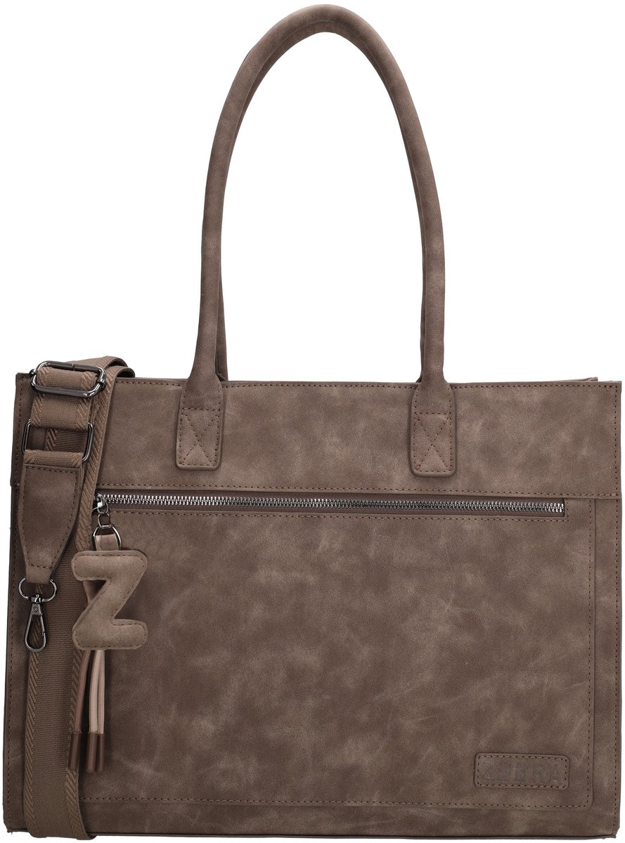 Zebra Trends Rosalyn Shopper 15,6 inch - Laptopvak - School - Werk - Laptoptas - Dames - Tote Bag - Dames Tas - Donkerbruin