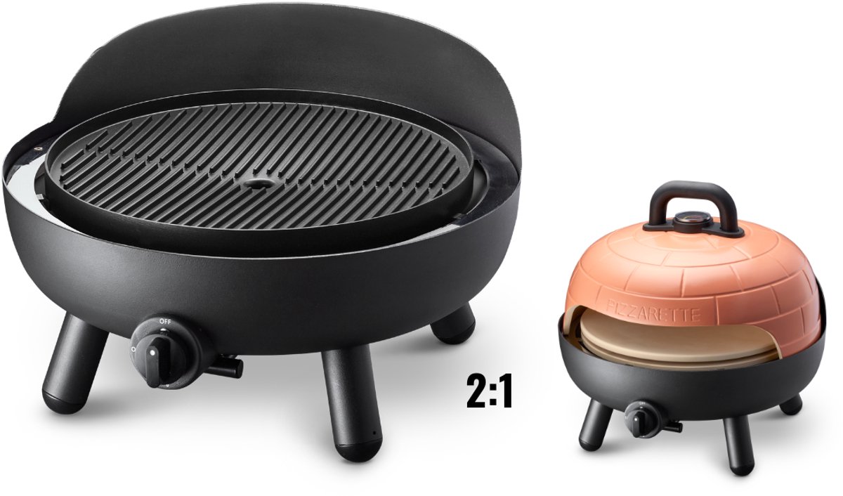 Rookvrije Gasbarbecue - Gas BBQ - Vetafvoer - Gietaluminium grill plaat met ribbels - Rookvrij - incl. Pizzaoven accessoires – foto 3