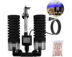 Dailygoods- Aquariumfilter Stille Schuimfilter - Sponsfilter met Pomp - Biologische/Mechanische Filtratie - Geschikt voor Aquaria > 60 cm - Meerlaags Ontwerp