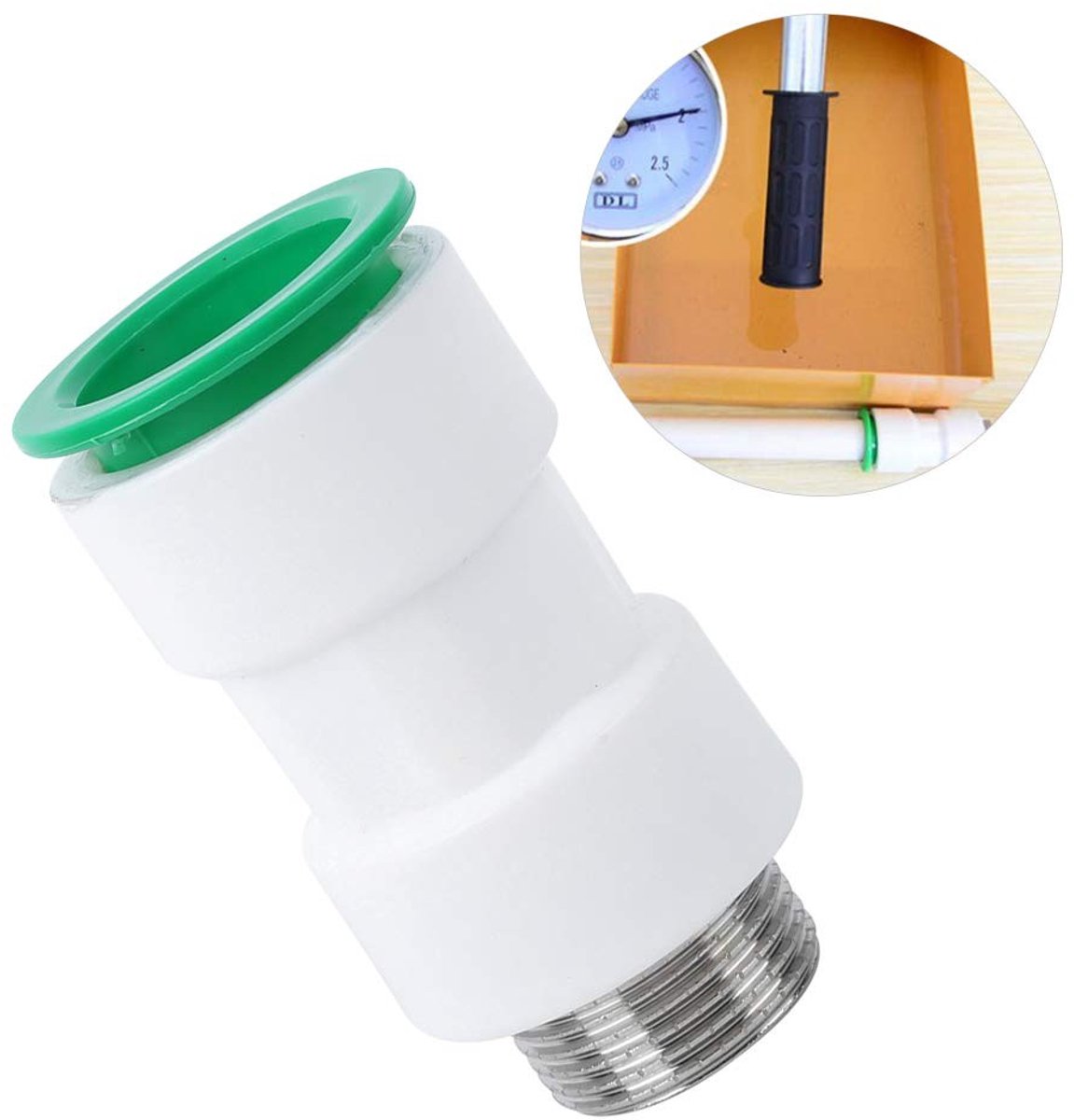 Dailygoods- Snelkoppeling Kunststof - 32 Mm Binnendiameter - G1in Buitendraad - Rechte Fittingen - Geschikt Voor PPR/PE/PVC - Totale Lengte 90 Mm - Pijpfitting