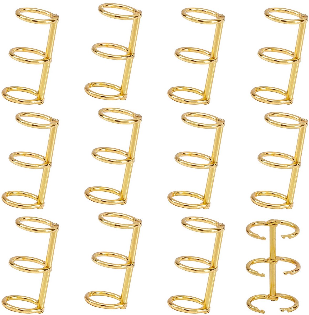 Dailygoods- Boekringen - 12 Stuks - Metalen Bladringen - Scharnierend - Ringbandclips - Voor Notitieboek/Dagboek - Ringband
