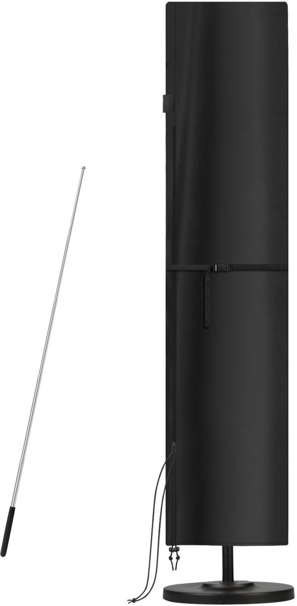 Dailygoods- Waterdichte Deken - Grote Beschermhoes 260 x 65/65 cm - Parasolhoes met Rits - Telescoopstang - Onderste Koordsluitingen - Eenvoudige Installatie