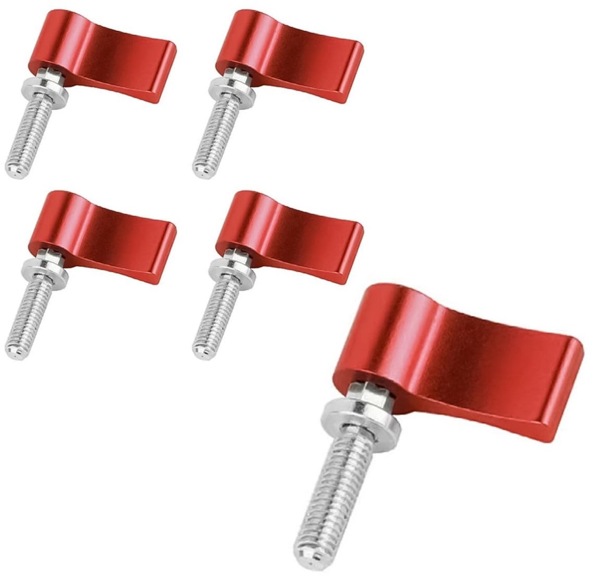 Dailygoods - Draaiknop - Verstelbare duimhendelschroef - Aluminiumlegering - Rood - M5 schroefdraad - Geschikt voor camera-apparatuur - 17mm