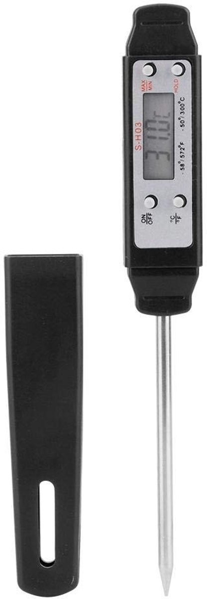 Dailygoods - Instant Read Vleesthermometer - Draadloze Kookthermometer - Groot LCD-scherm - Zwart - Grillen en Barbecue - Voor Voedsel en Olie
