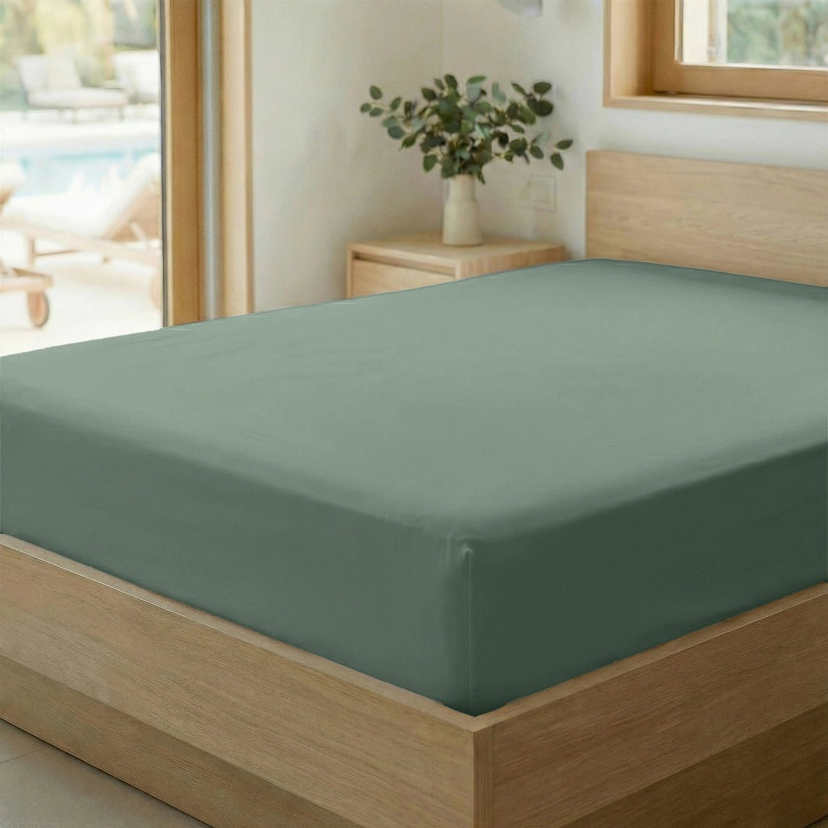 Zelesta Special Cooling Serene Hoeslaken - Saliegroen 180x200cm