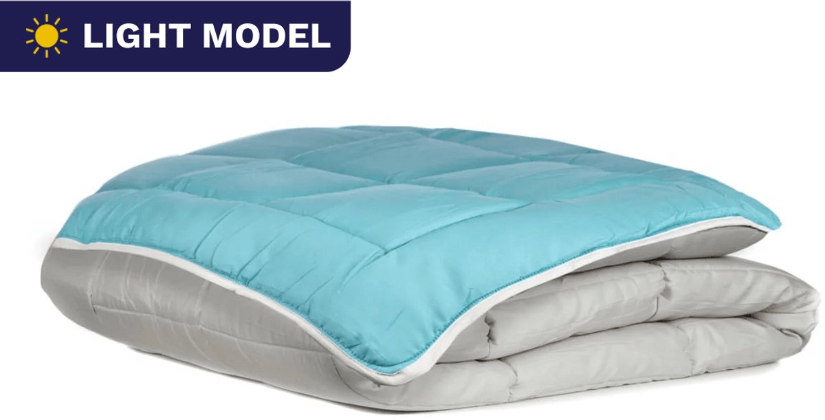 Zelesta Everyday Duo Zomerdekbed - Lichtgrijs & Zeegroen 240x260cm
