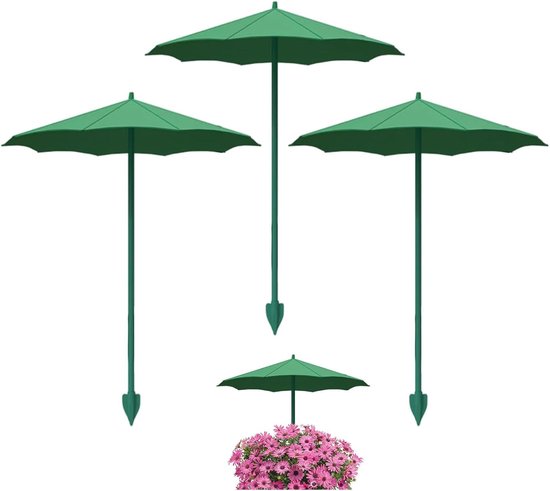 Foto: Planten parasol set bloempot parasol 3 stuks uv bescherming 34 cm voor planten en zaailingen groen