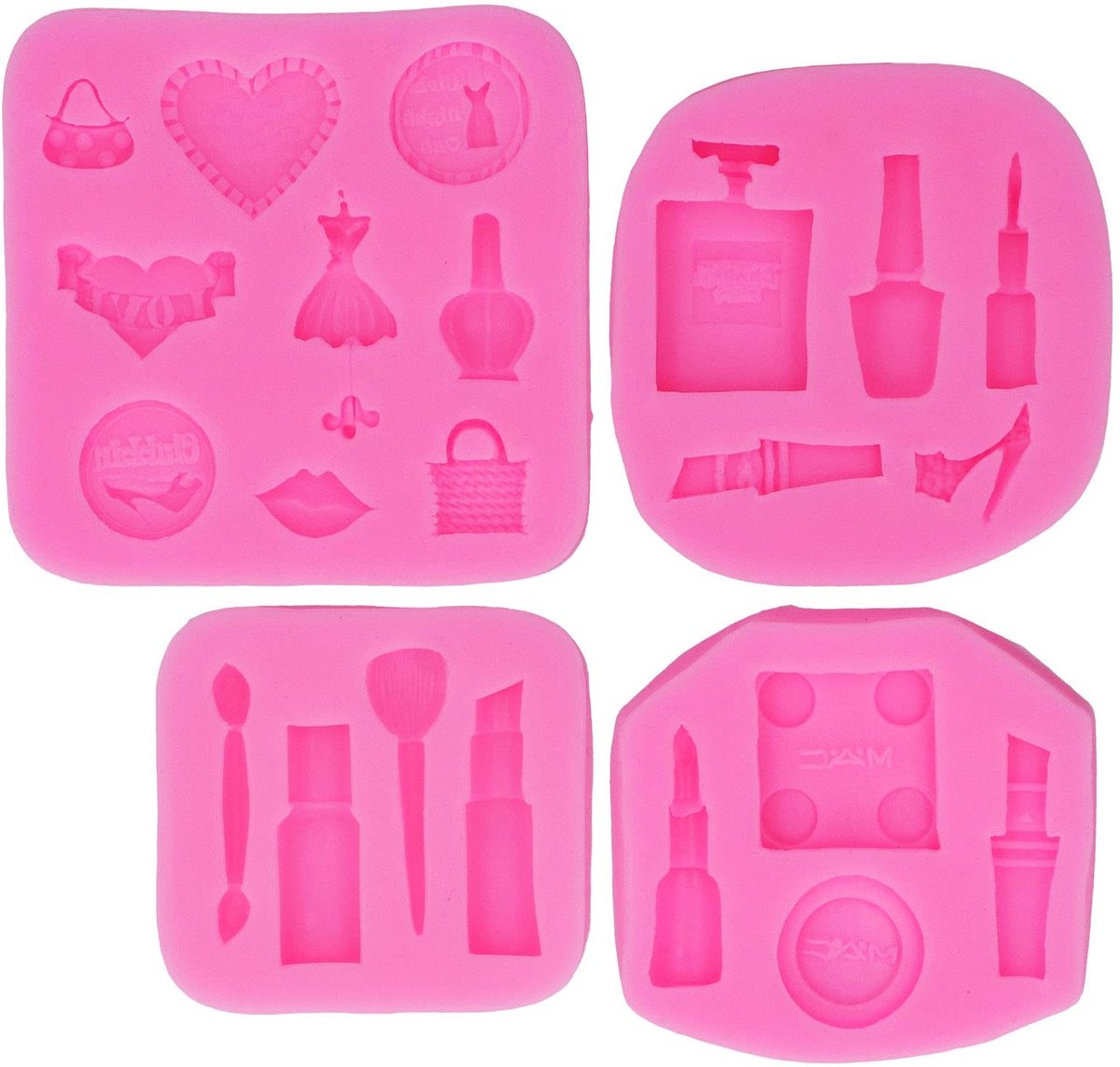 Dailygoods- Siliconen Mallen - 4 Stuks - Duurzaam Food Grade - Antiaanbak - Zacht - Geurloos - Geschikt voor Oven/Magnetron - Bakvormen