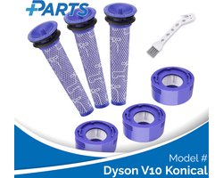 Dyson V10 Konical Filters (7 Stuks, Plus.Parts® alternatief voor 965661-01 / 967478-01)