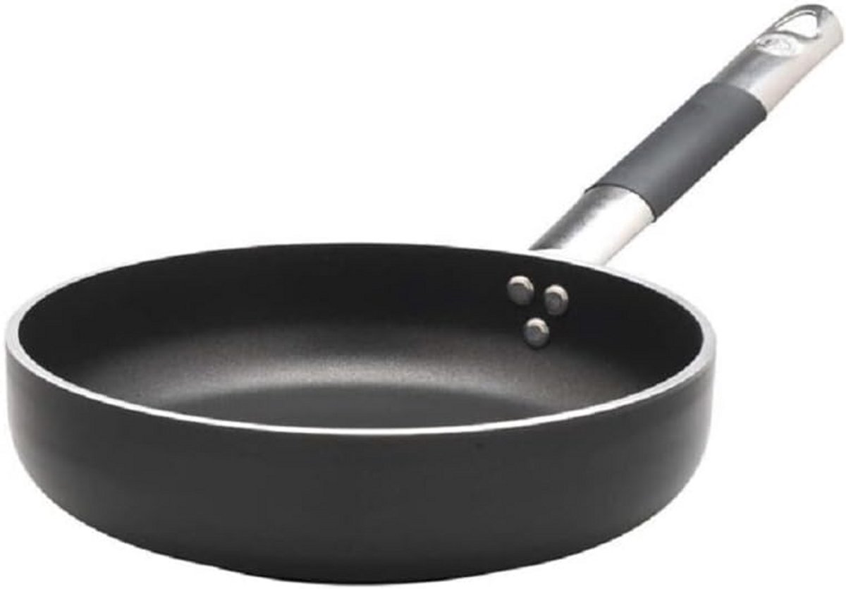 Aluminium Koekenpan Koken op Inductie Extra Dikke Bodem 20 cm Diameter Zwart