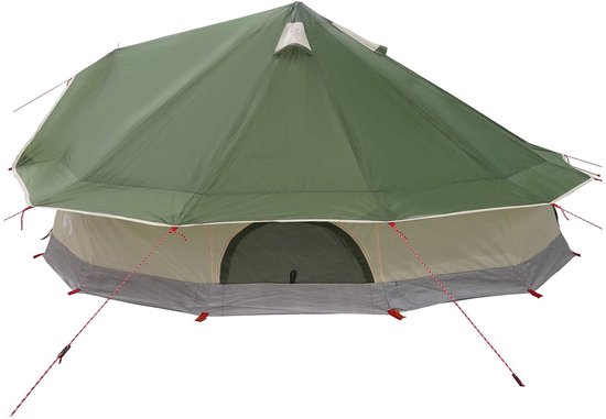 vidaXL - Tipi - Tent - met - dak - Groen - 800 - x - 800 - x - 430 - cm - Polyester - en - Staal van Vidaxl — afbeelding 4