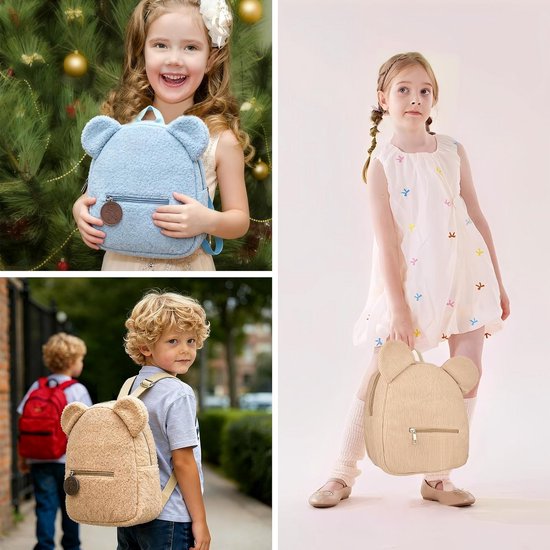 Kinderrugzak Pluche Beer - Mini Rugzak Peuter - Naar School - Zachte Knuffel Stijl — afbeelding 5