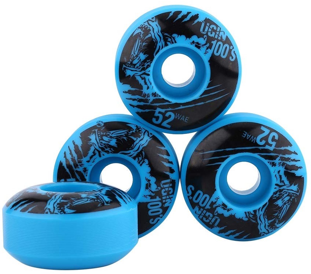 Dailygoods- Skateboard Wielen Hoog Elastisch PU 52mm x 30mm - 4 Stuks - Duurzaam - Geschikt voor Ruwe Gronden - Hardheid SHR-100A - Compact Ontwerp - Longboardwielen