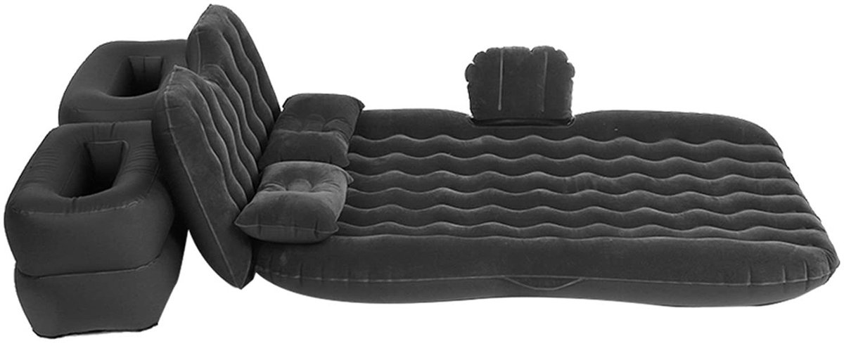 Dailygoods- Opblaasbaar Bedmatras Duurzaam - Luchtbed 2 Persoons - Kamperen - Binnen/Buitenactiviteiten - Zacht Gevlokt PVC - Ondersteuning voor Zwaar Gewicht