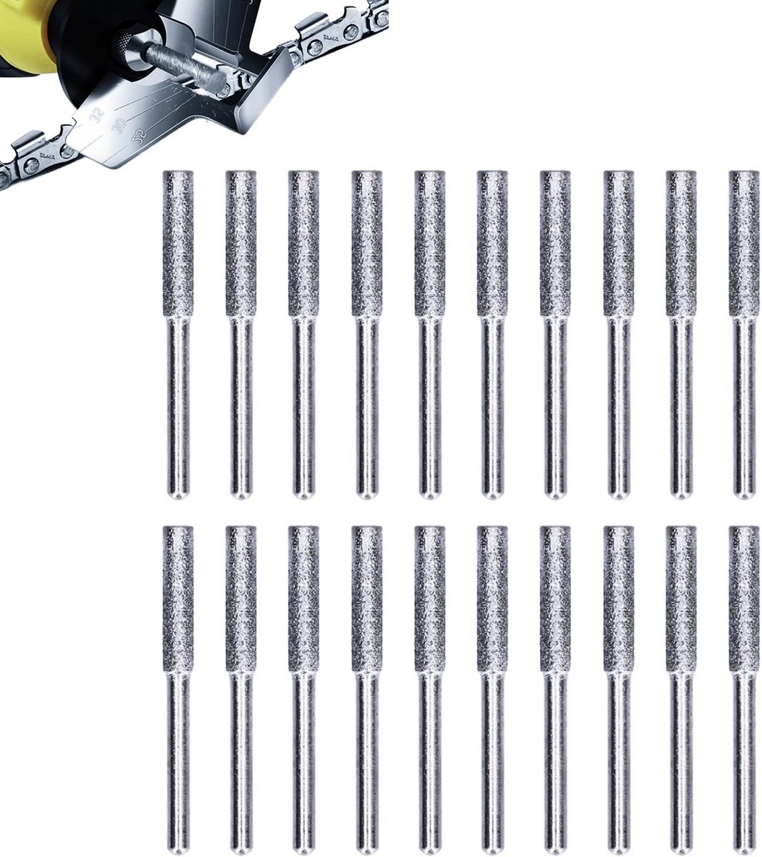 Diamant Slijpsteen - Kettingzaag Slijper - Kettingzagen Scherp Maken - Titanium Coating - 4 mm - Zilver