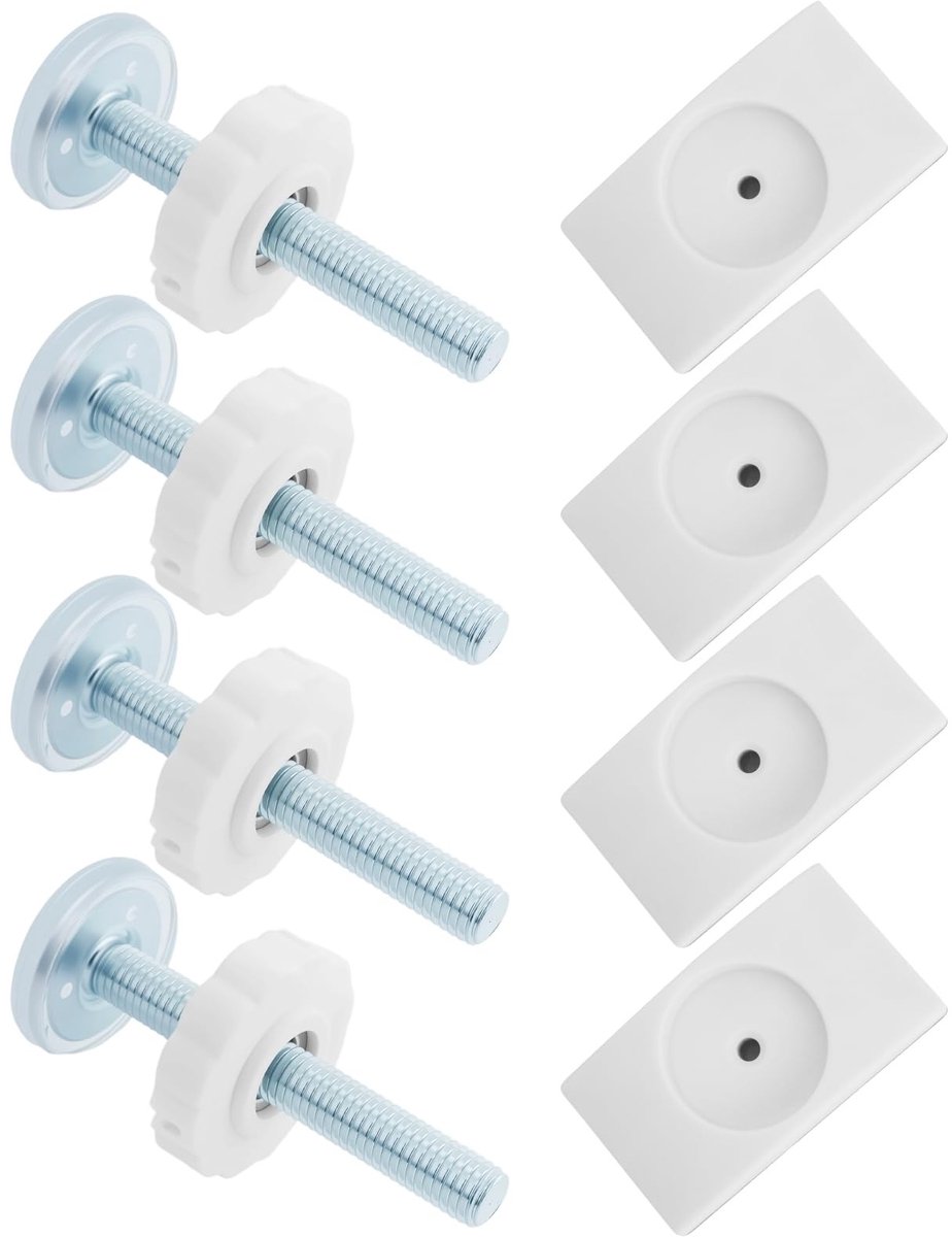 Dailygoods- Drukschroeven Set - 6 x M10 x 80 mm Bevestigingsbouten - 6 Wandbeschermers - Antislip Kussens - Veiligheidsoplossing voor Kinderen/Huisdieren - Eenvoudige Installatie