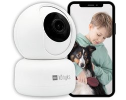 Konyks Camini WiFi Camera - Binnen Camera Beveiliging - Huis Beveiliging - Intelligente Bewegingsdetectie - 5 Meter Nachtzicht - Beige