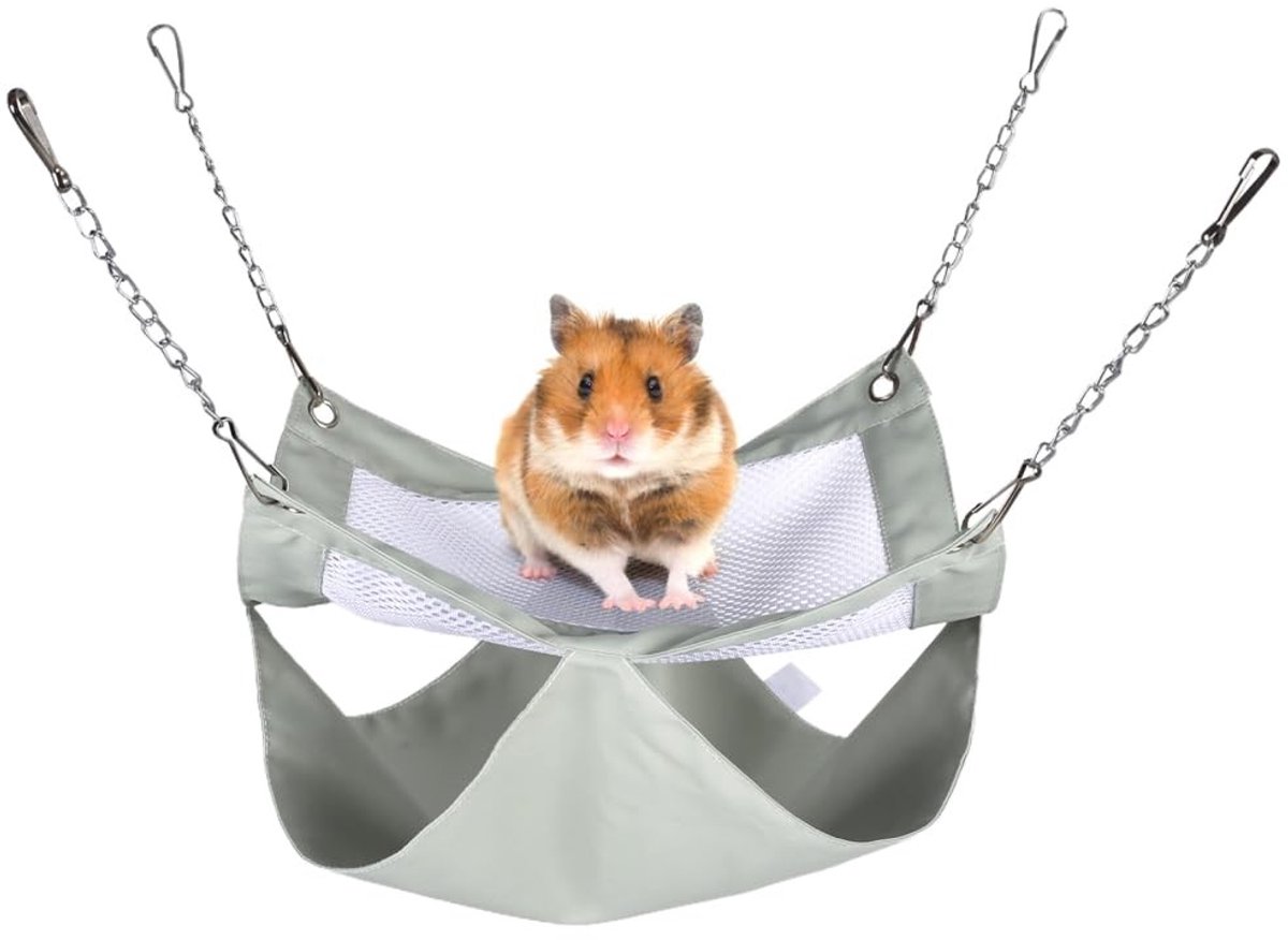 Dailygoods- Cavia-hangmat dubbellaags - Ademend Gaas - Waterdicht Nylon - Stevige Ophanginstallatie - Eenvoudig te Reinigen - Comfortabele Rustomgeving
