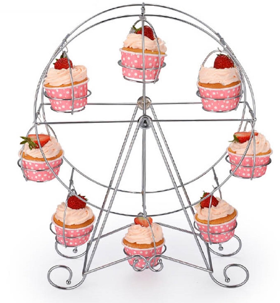 Dailygoods- Cupcakehouder Draaibaar - Reuzenrad Taartplateau - Decoratieve Stand - Ijzeren Houder - Voor Verjaardagsfeestje - Uniek Ontwerp - Taartstandaard