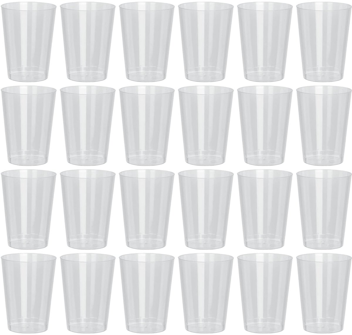Dailygoods- Partybekers 24 Stuks - Herbruikbare Bekers - Vaatwasmachinebestendig - Voedselveilig Plastic - Ideaal voor Feesten - Regenboogkleurig - Drinkbekers