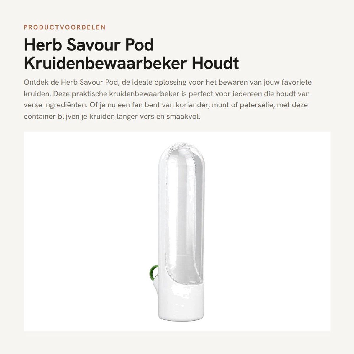 Dailygoods- Kruidenbewaarcontainer Hoogte 25cm - Kruidenrek - Bewaren - Kunststof - Draagbaar - Helder venster - Kruidenhouder