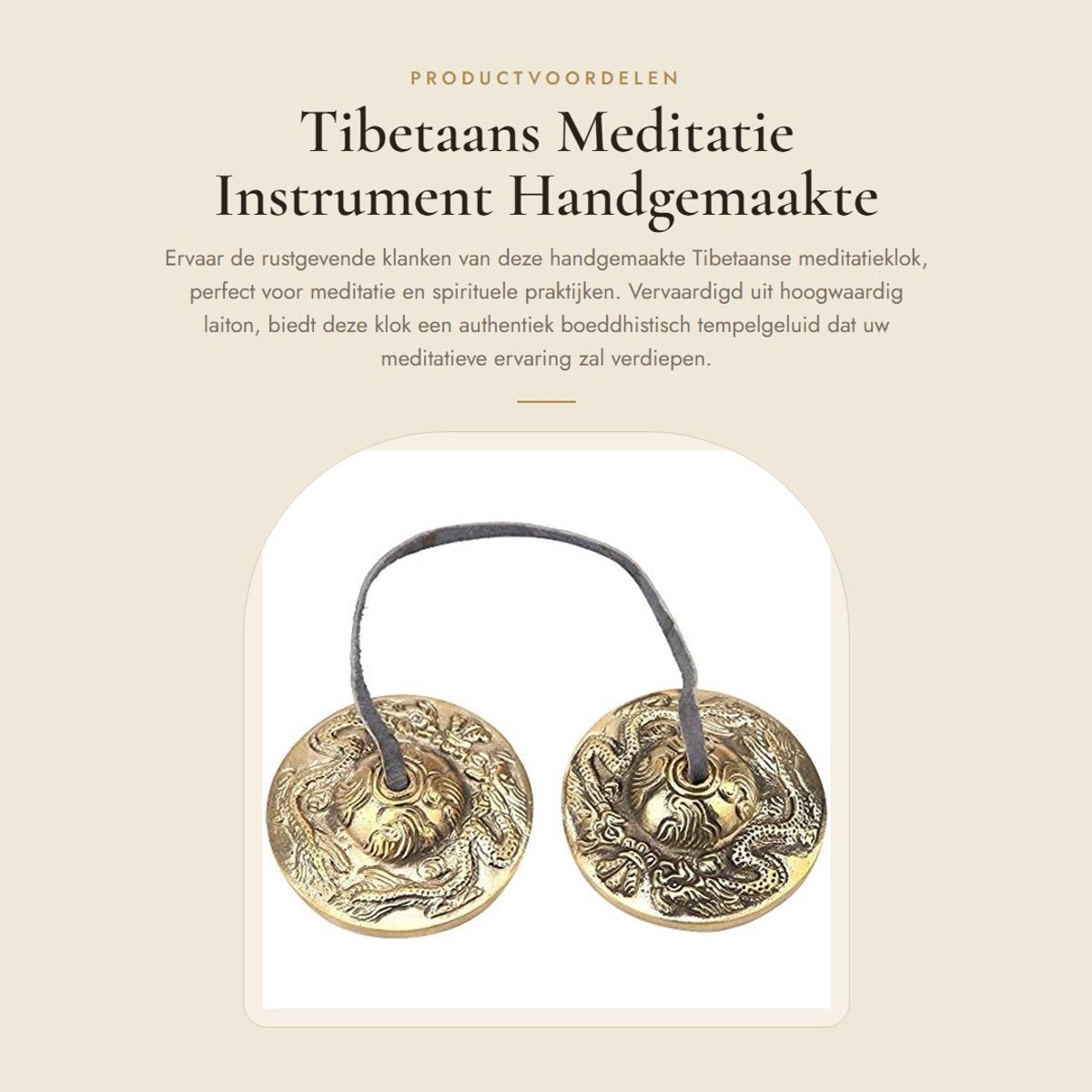 Dailygoods- Meditatiecloche Professioneel - Tibetaans Instrument - Handgemaakt Lood - Geluid 2.6 inch - Hoogwaardige Kwaliteit - Klantgerichte Service - Klok
