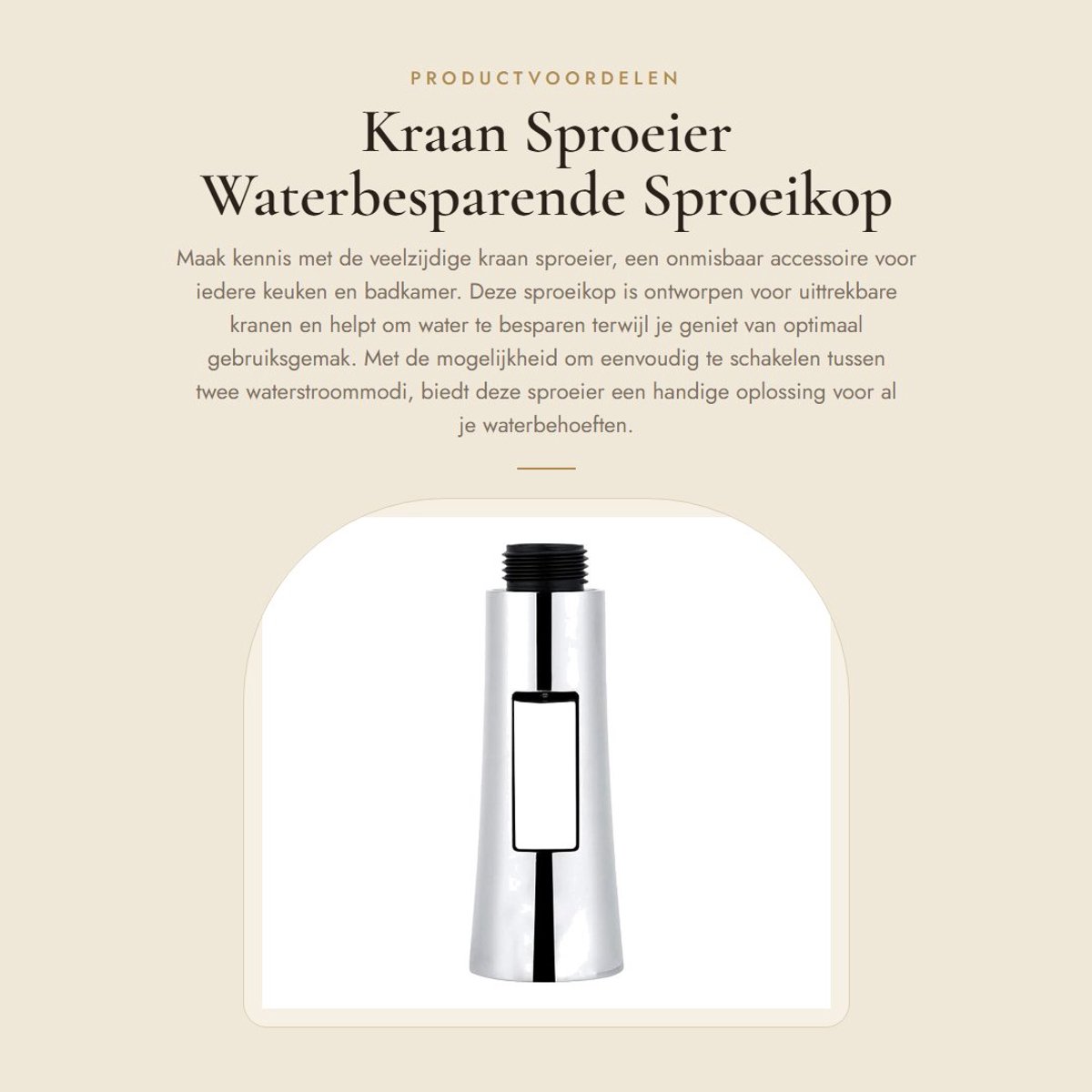 Dailygoods- Sproeikop Waterbesparend - Kraan Opzetstuk - Keukenkraan - Badkamer - Twee Waterstroommodi - Hoogwaardig ABS - Kraansproeier