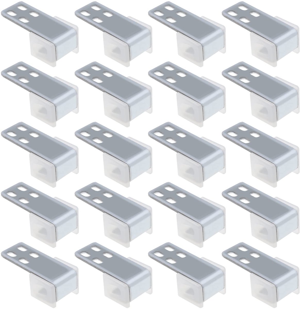 Dailygoods- Spring Clips 20 Stuks - Bekleding Meubels - Klemmen - Veerbevestiging - Zilver - 4 Gaten voor Spijkers - Meubelclips
