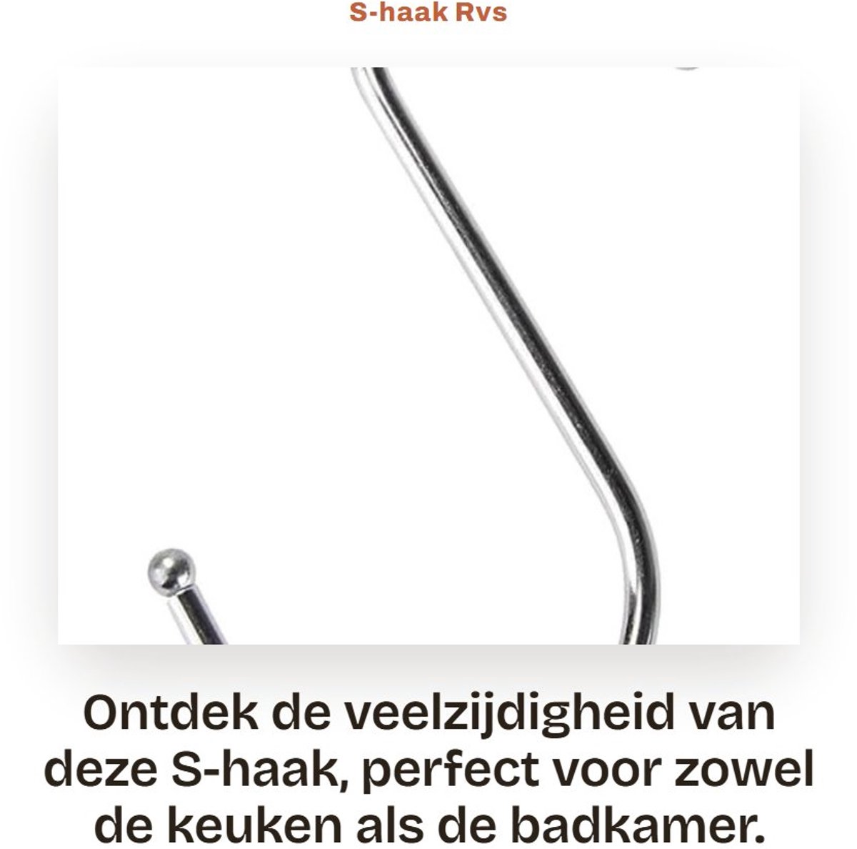 Dailygoods- Haak - Universele Haak - Roestvrij Stalen Haak - Haken voor Keuken - Haken voor Badkamer - Set van 10 Stuks - Lengte 6.5/8/12 cm - Haakjes