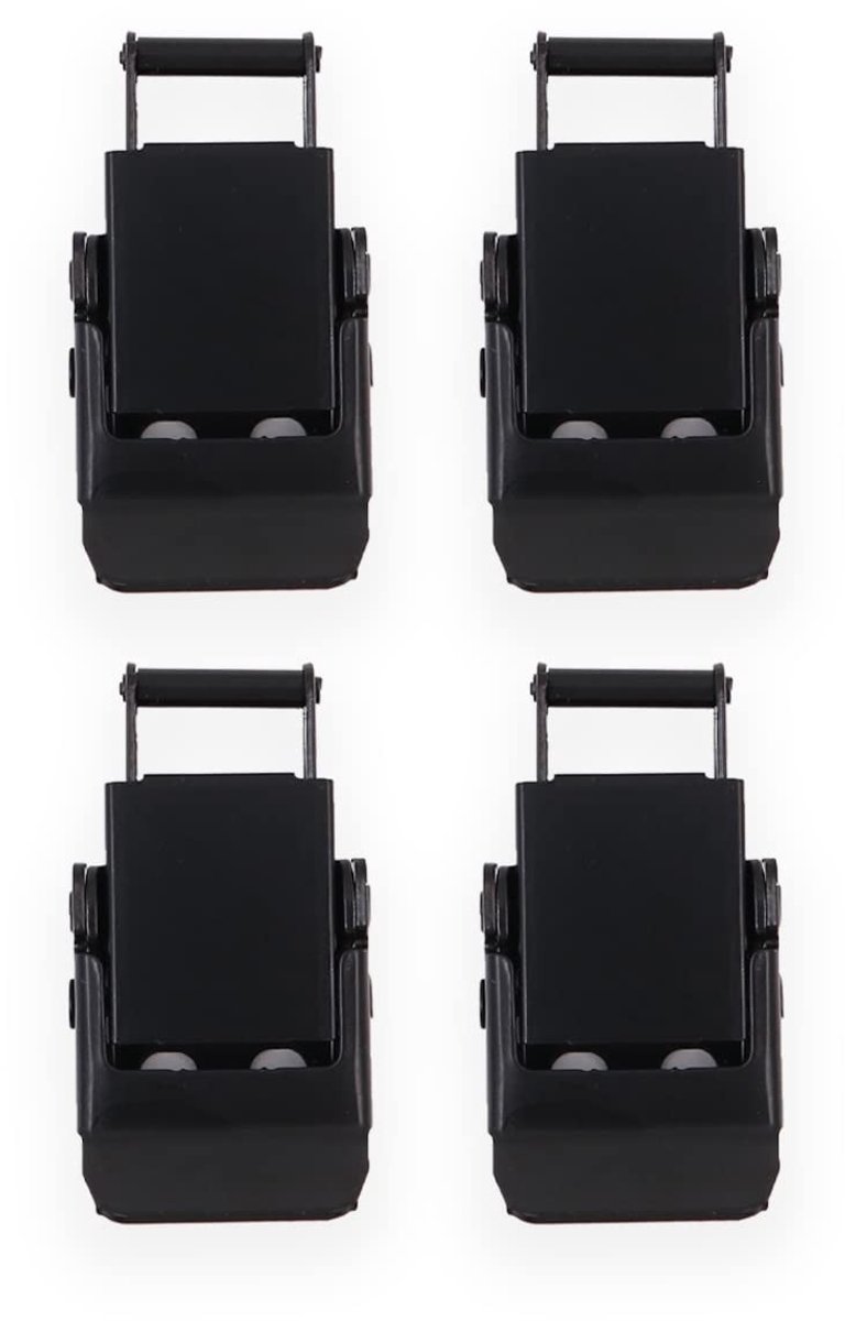Dailygoods- Tuimelvergrendeling RVS - 4 Stuks - Bevestiging Trekhaak - Zwart - Geschikt voor Koffers/Laden - Schokbestendig/Ondersteuning - Vergrendeling