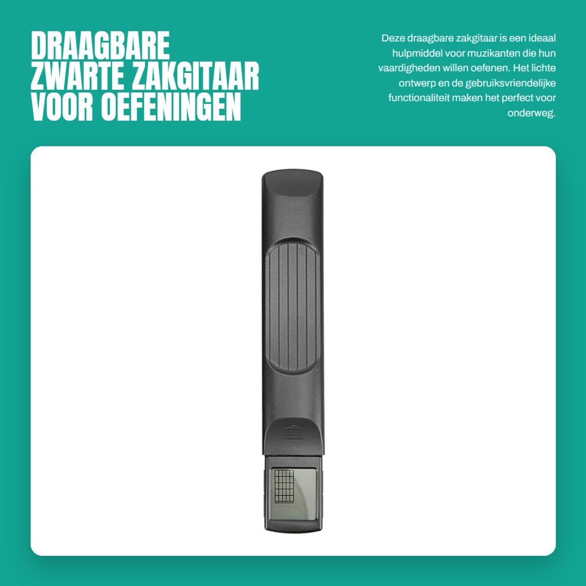 Dailygoods- Zakgitaar Draagbaar - Zwart - Levendig Ontwerp - Gitaarband - Gitaarstandaard - Lichtgewicht - Gitaar