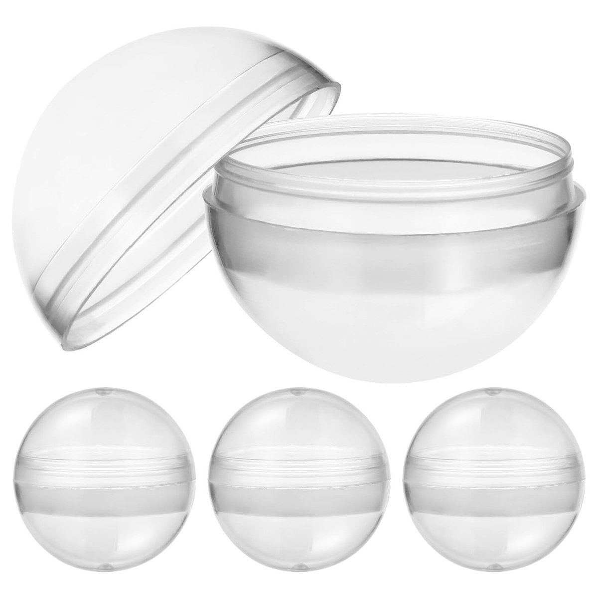Dailygoods- Capsules Transparant Herbruikbaar - Lege Vulbare Capsules - Ronde Ballen - 100 Stuks - Veilig Kunststof - Geschikt voor Decoraties - Vulballen