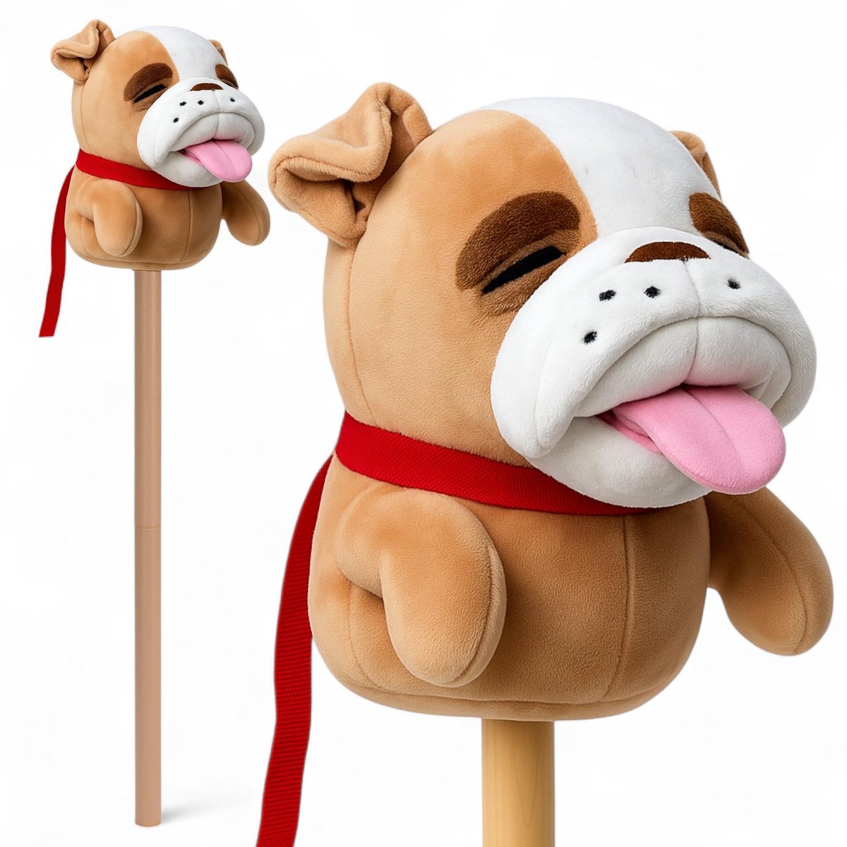 Dailygoods- Steekpaard van zacht pluche - Hoogwaardige afwerking - Ideaal voor hobby horsing - Rollenspellen - Totale hoogte ca. 78 cm - Stabiele constructie - Stokpaard