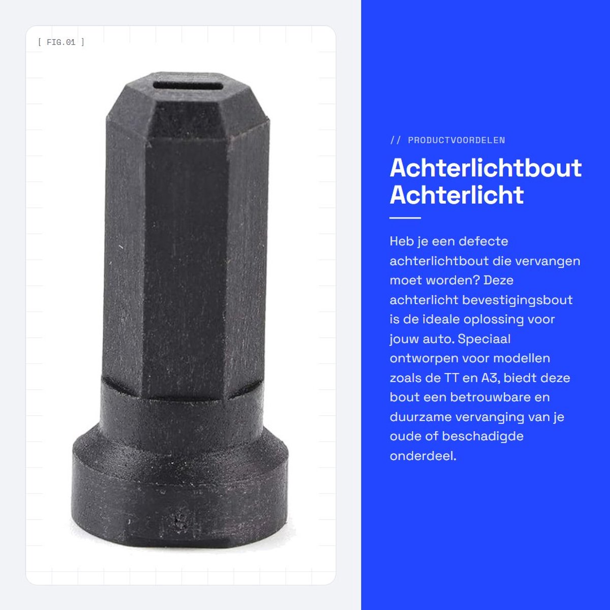 Dailygoods- Achterlichtbout Originele Vervanging - Bevestigingsbout - Geschikt voor TT/A3 - Hoogwaardig Materiaal - Lange Levensduur - Maximale Duurzaamheid - Verlichtingbout